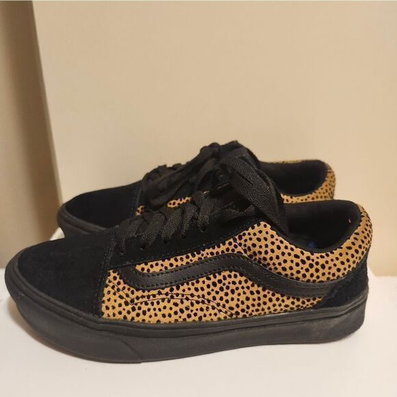 Vans "Comfycush" Old Skool Cheetah Black Suede Sneakers Womens Sz.7/37 Ret $135 - Picture 5 of 9